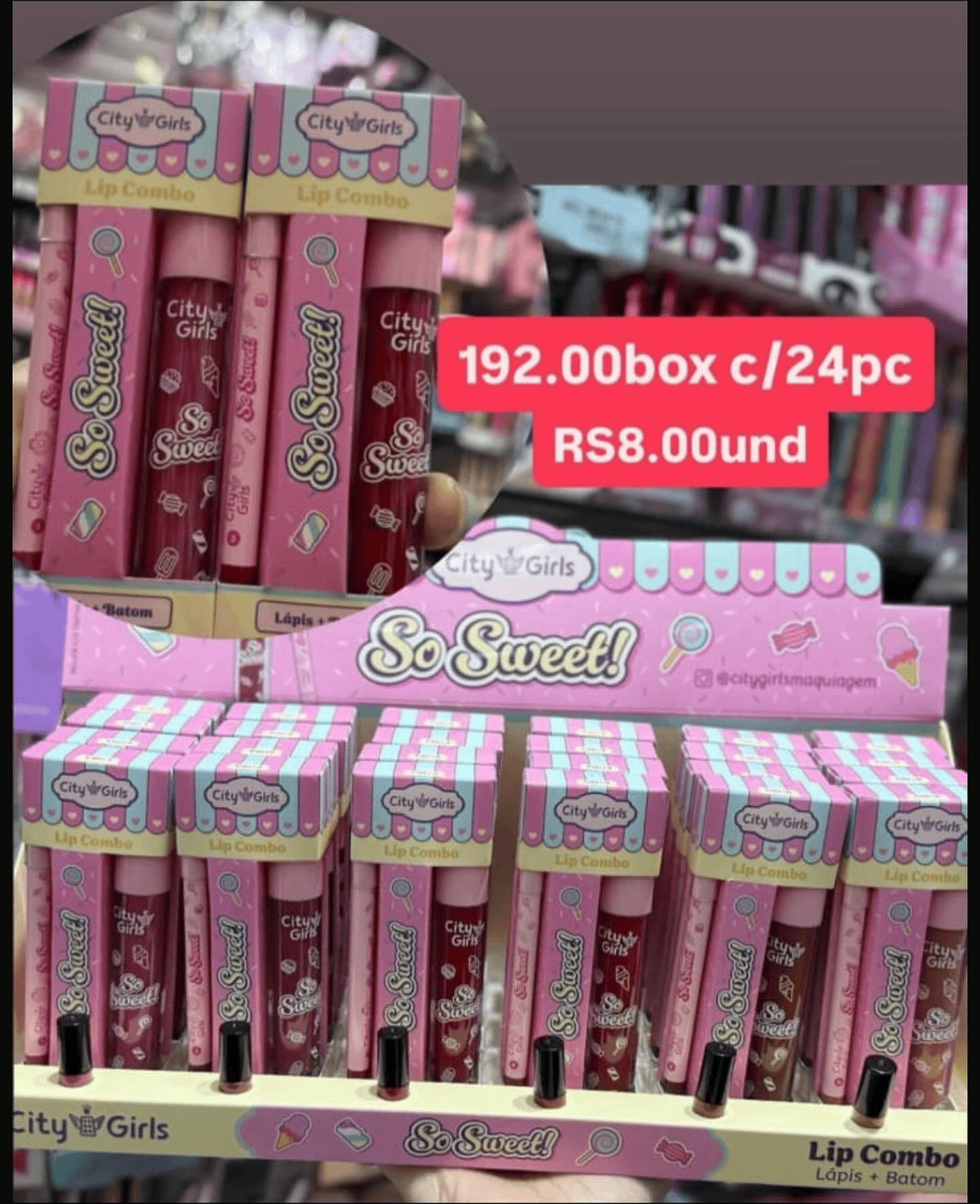 Kit Labial City Girls So Sweet (Lápis + Batom)