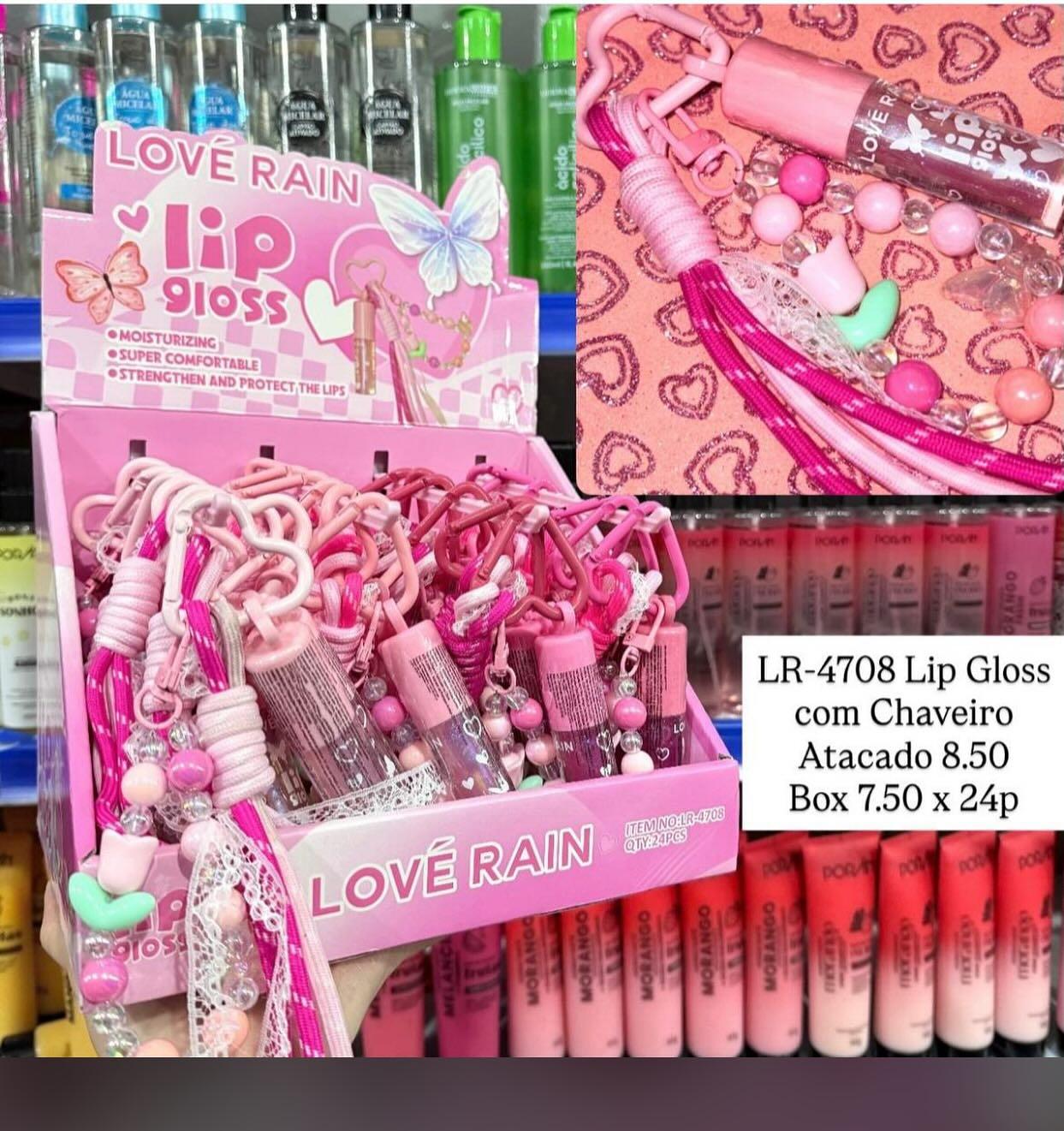 Lip Gloss com Chaveiro Love Rain LR-4708
