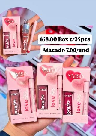 Kit gloss e lápis love lip 24 peças