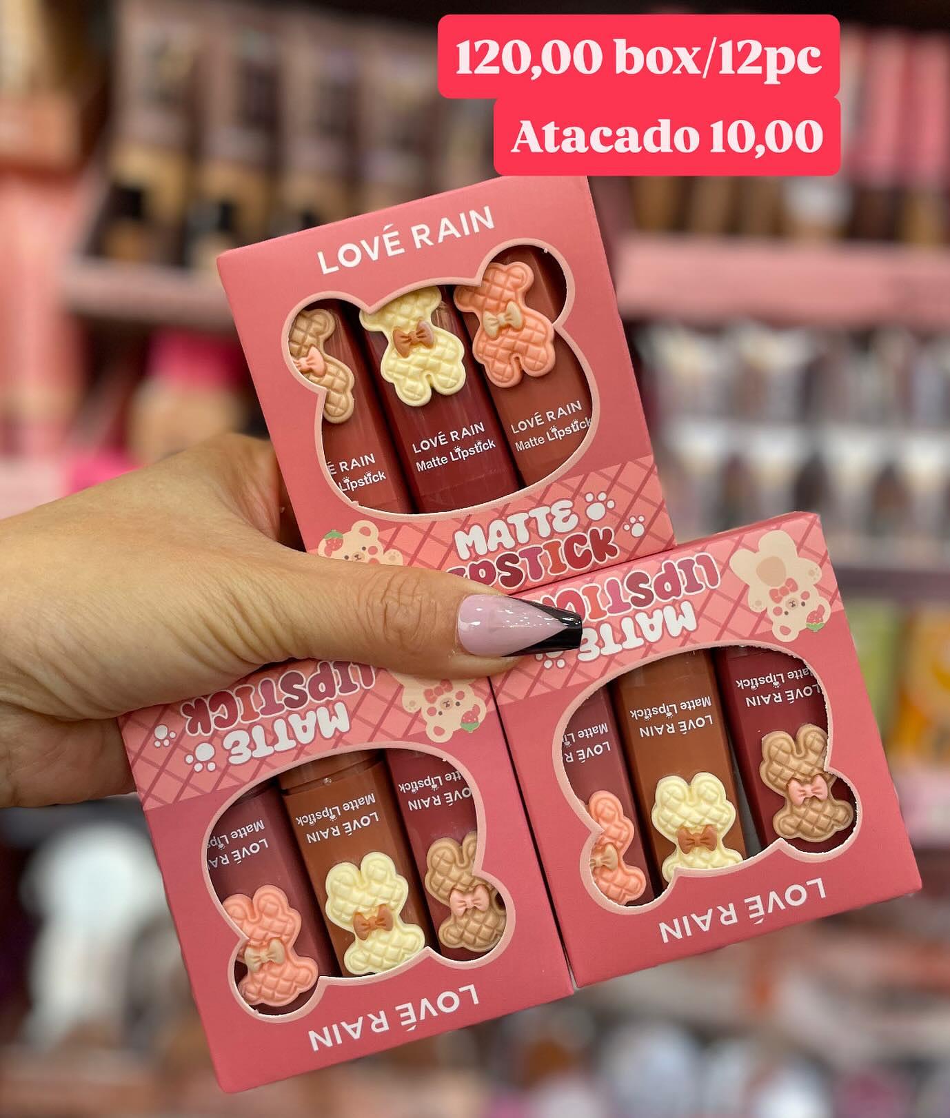Kit de Batons Matte Love Rain 3 unidades