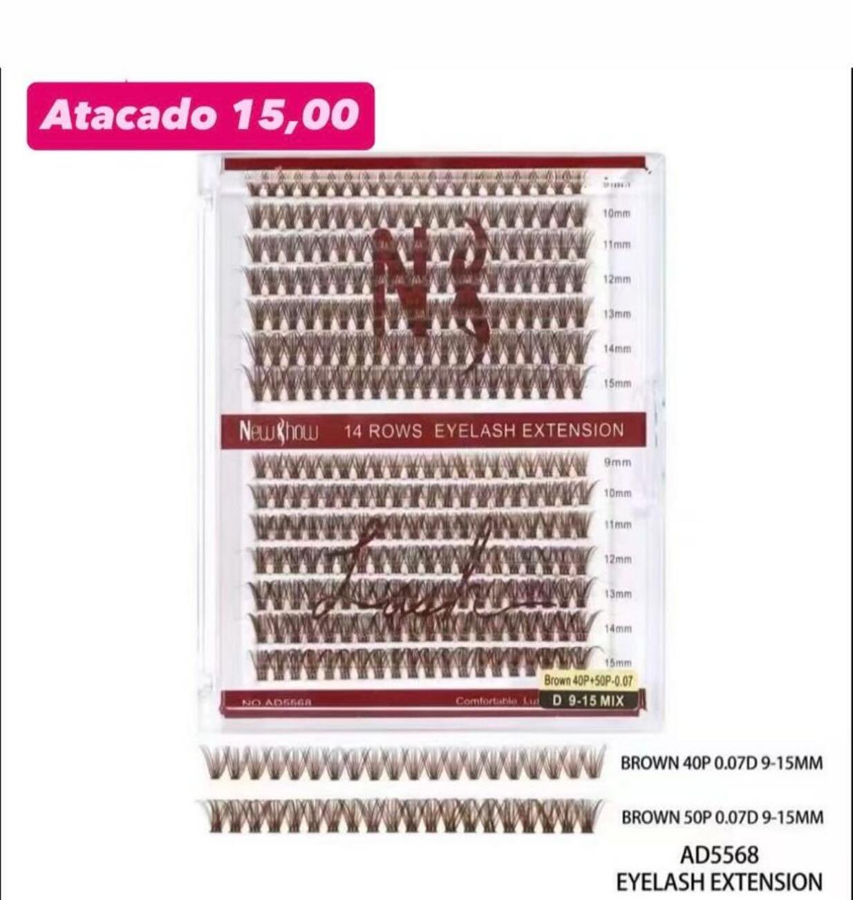Extensão de Cílios Marrom New Show 14 Rows AD5568