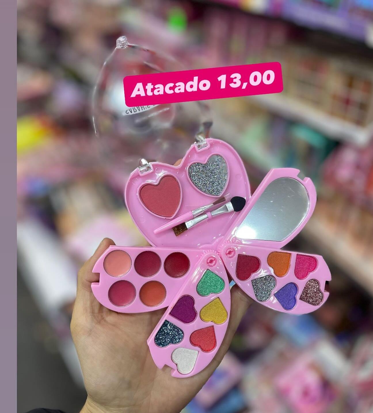 Kit de Maquiagem Borboleta com Espelho