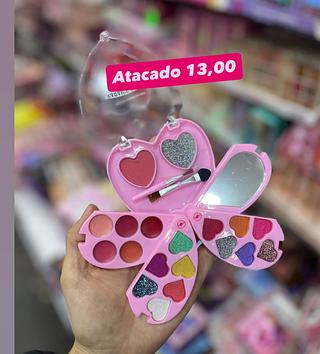 Kit de Maquiagem Borboleta com Espelho