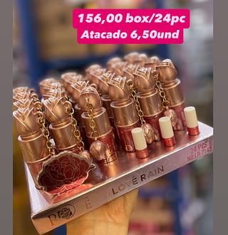 Lip Gloss Love Rain com Chaveiro de Rosa LR-7143