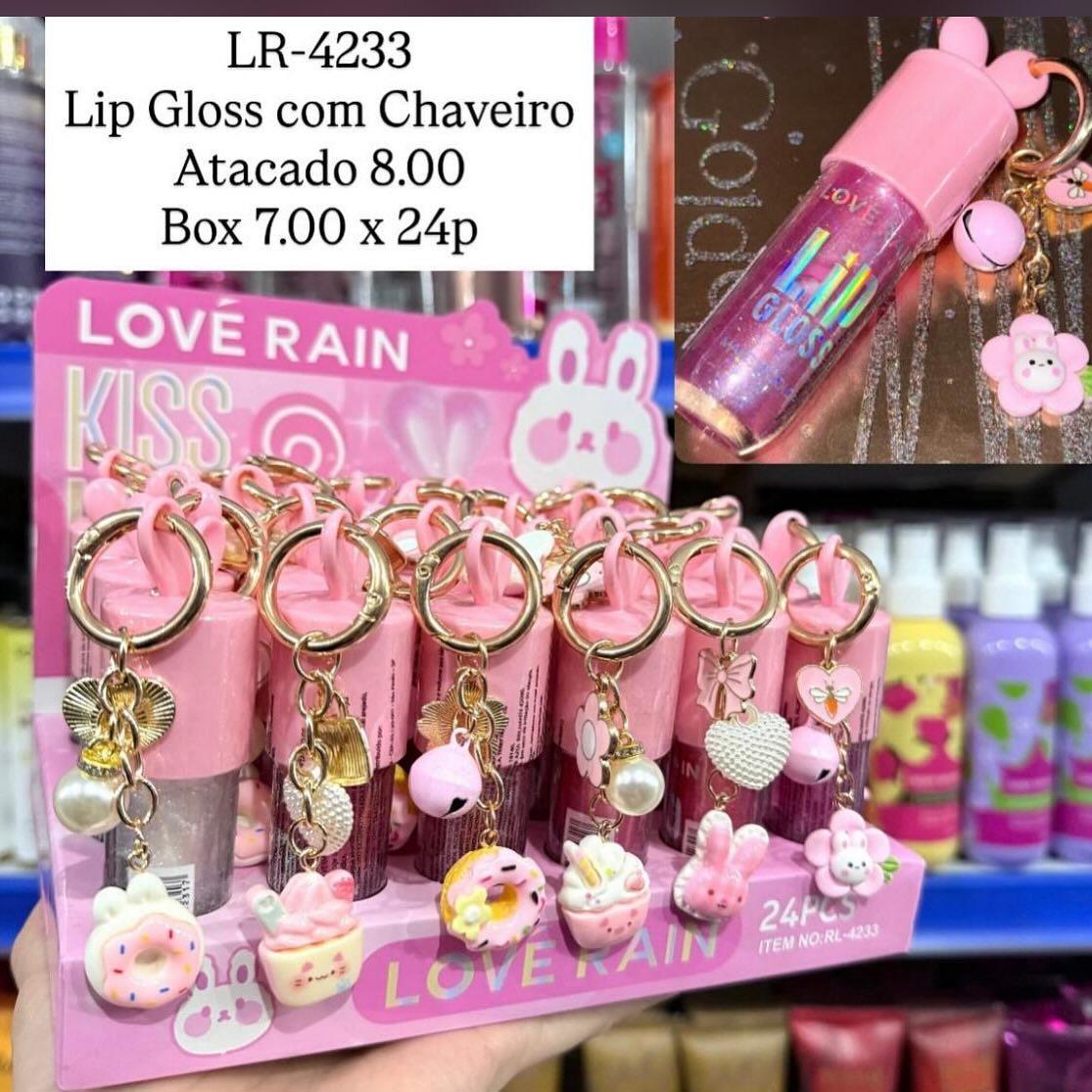 Lip Gloss com Chaveiro Love Rain LR-4233