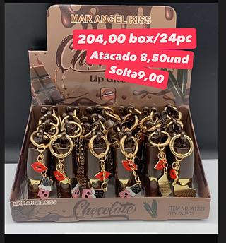 Chocolate Lip Gloss com Chaveiro Mar Angel Kiss A1321