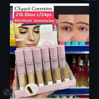 corretivo liquido box com 24 pçs