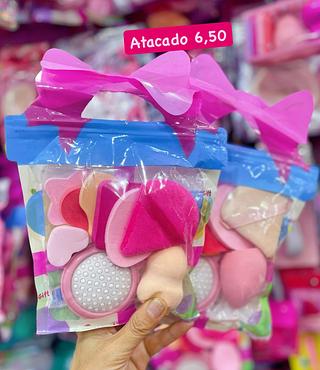 Kit de Esponjas para Maquiagem com Acessório de Limpeza